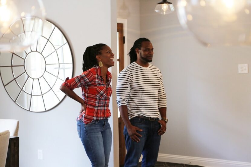 Andy and Ashley Williams visit a house in Hurst during the pilot episode of their HGTV show...