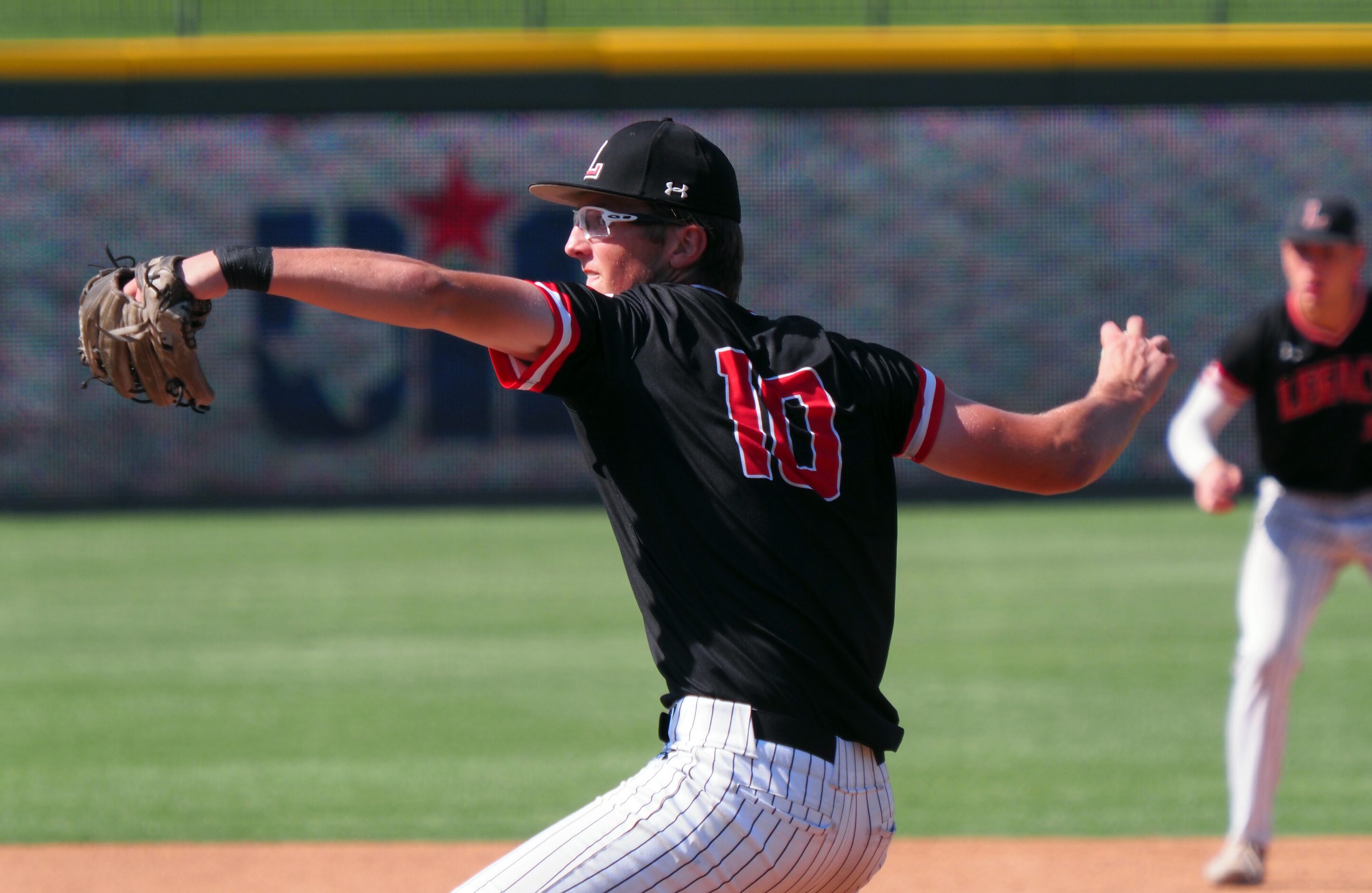 Mansfield Legacy pitcher Blake Julius (10) pitches against Friendswood in the UIL baseball...