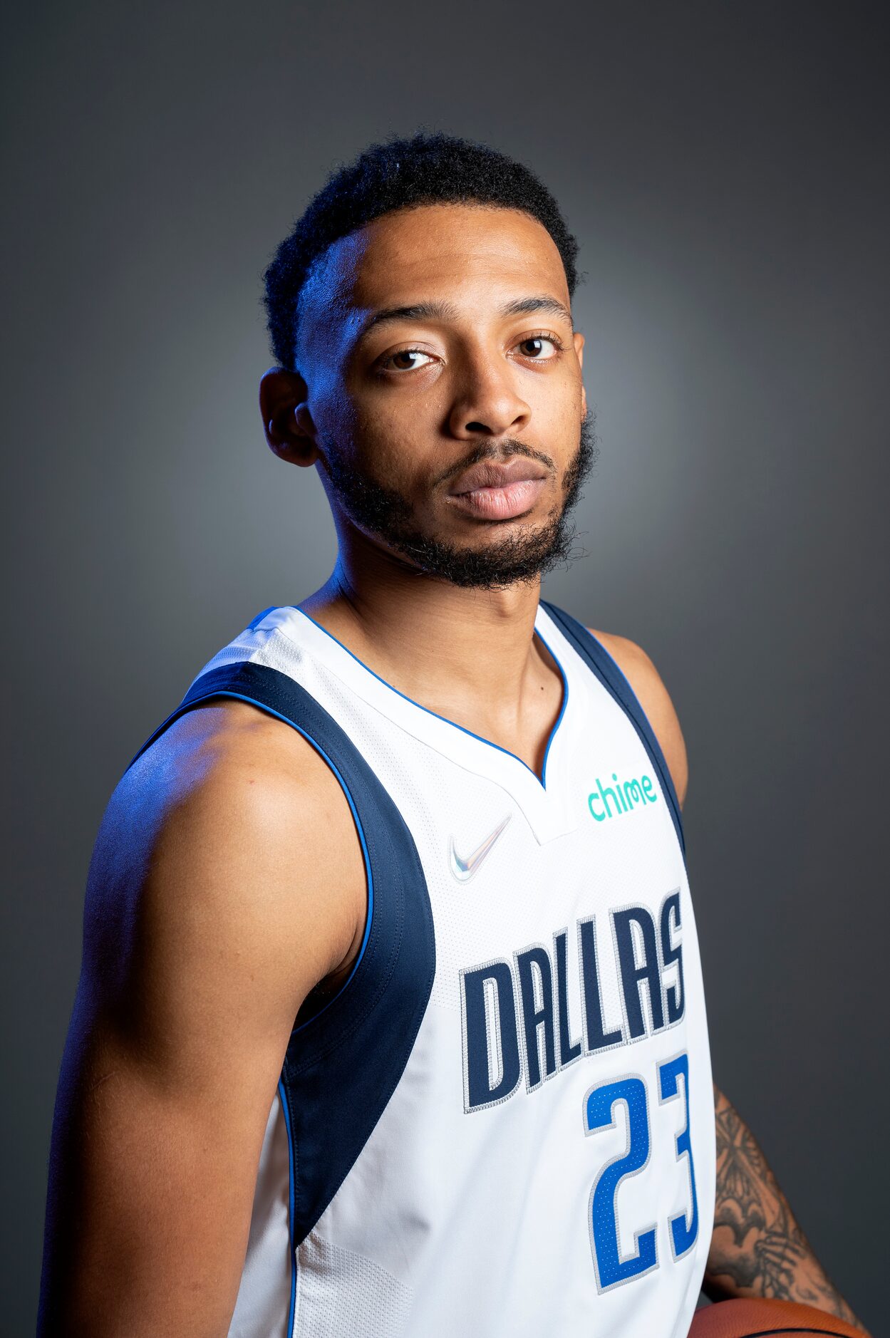 Dallas Mavericks guard Carlik Jones (23) poses for a portrait during the Dallas Mavericks...