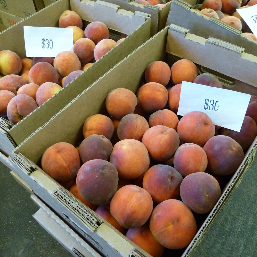 Ham Orchards sells peaches in big bags, little bags and in boxes (pictured). 