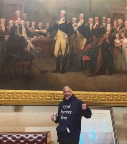 Thomas Paul Conover inside the Capitol building on Jan. 6.