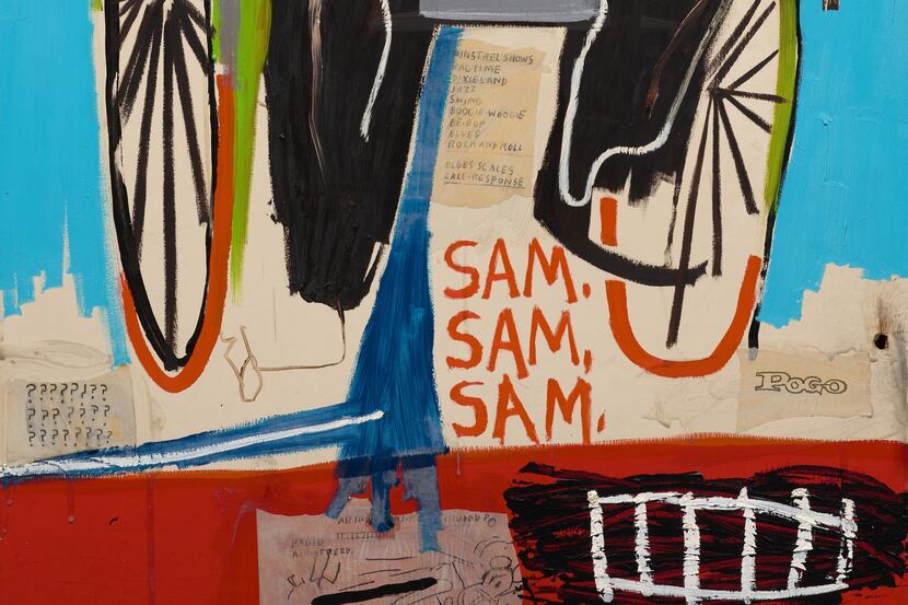 Jean-Michel Basquiat, Sam F, 1985, oil on door, Dallas Museum of Art, gift of Samuel N. and...