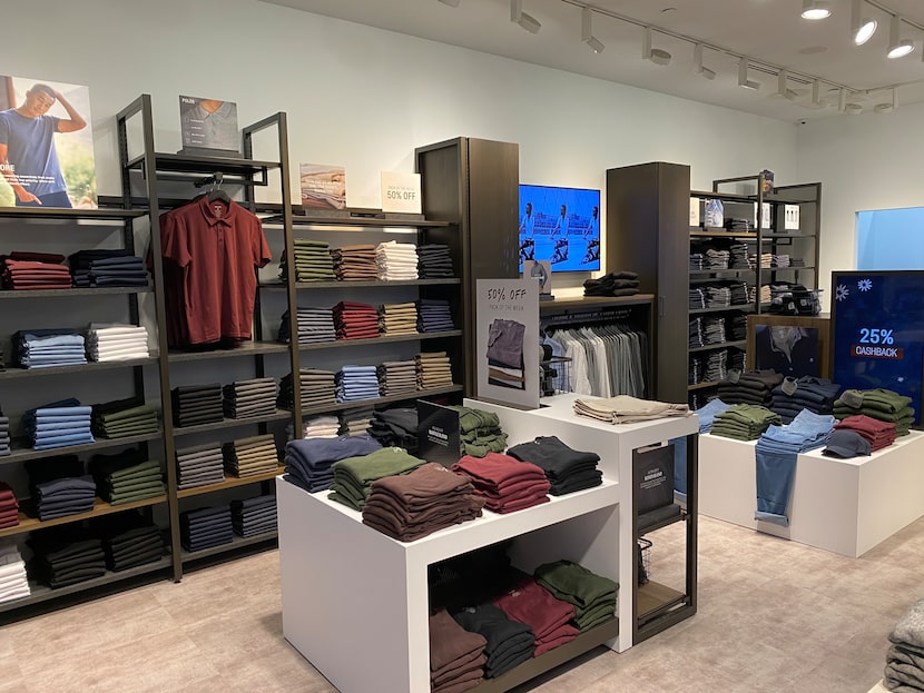 Interior of the new True Classic men's apparel store at Stonebriar Centre in Frisco.