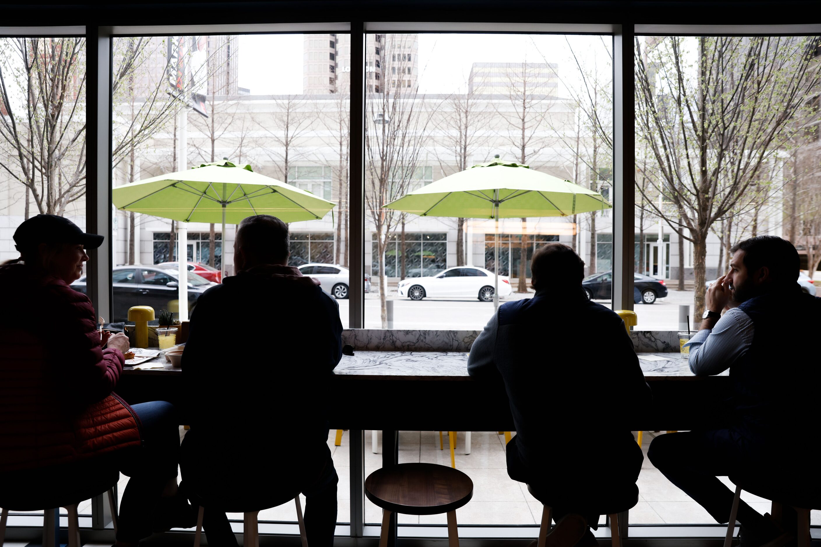 Customers can grab a spot at the pizza bar at Pizza Leila in Dallas.