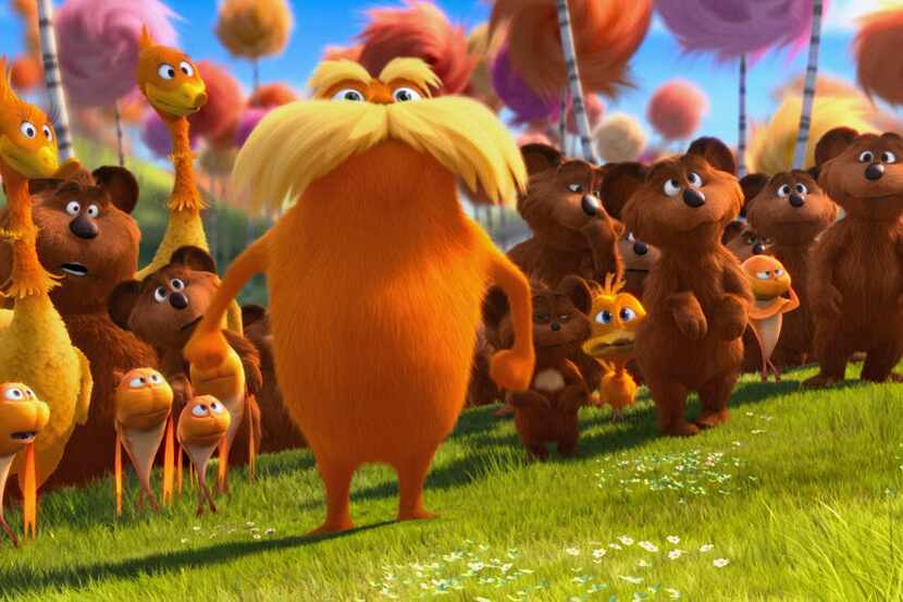 In this film image released by Universal Pictures, animated character Lorax, voiced by Danny...