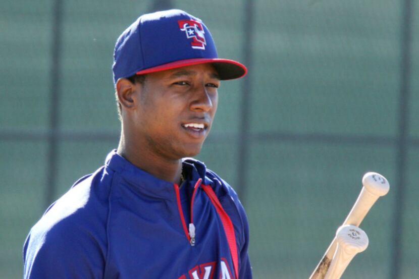 Texas infielder Jurickson Profar is pictured  at the Texas Rangers spring training camp...