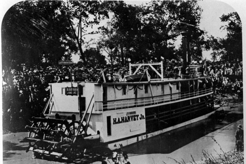 The sternwheeler H.A. Harvey Jr. made it to Dallas on the Trinity River in 1893 to great...