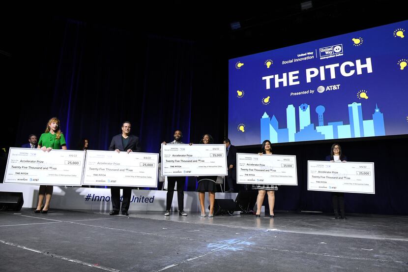 United Way’s The Pitch winners on stage