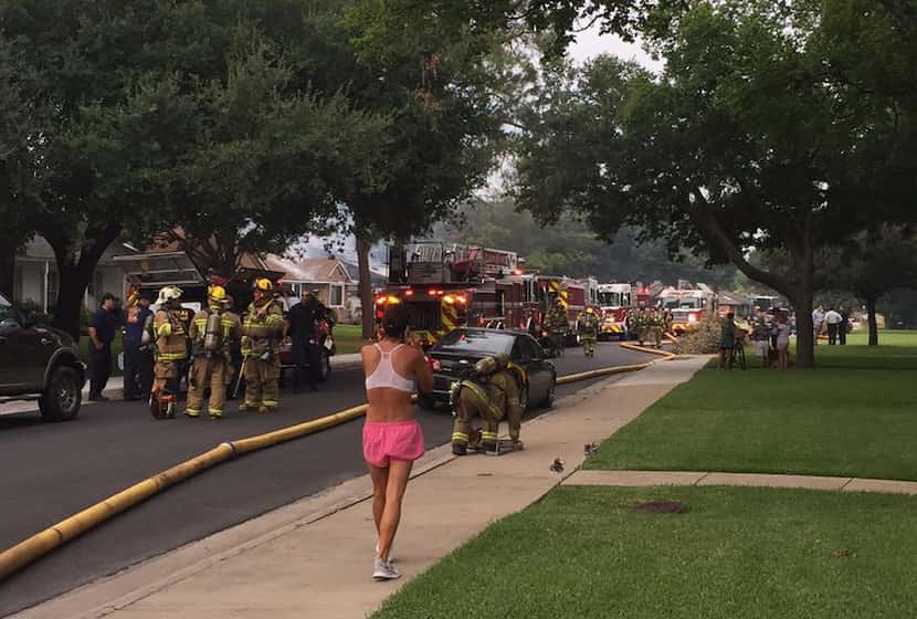  The scene along Regent Drive in Northwest Dallas Tuesday morning (Photo courtesy Kerrie Smith)