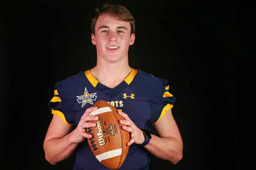 Highland Park quarterback Chandler Morris poses for a photograph Monday, Jan. 7, 2019 in The...