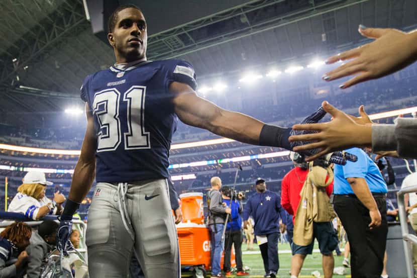 Dallas Cowboys free safety Byron Jones (31) walks off the field after a 28-6 loss at an NFL...