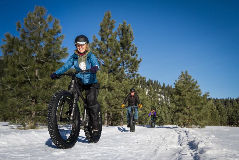 Fat tire biking is one way to burn off the calories on the snowy trails around the Triple...