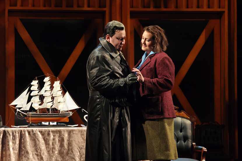 Nicholas Brownlee (Dutchman) and Elza van den Heever (Senta) in Santa Fe Opera's 2023...