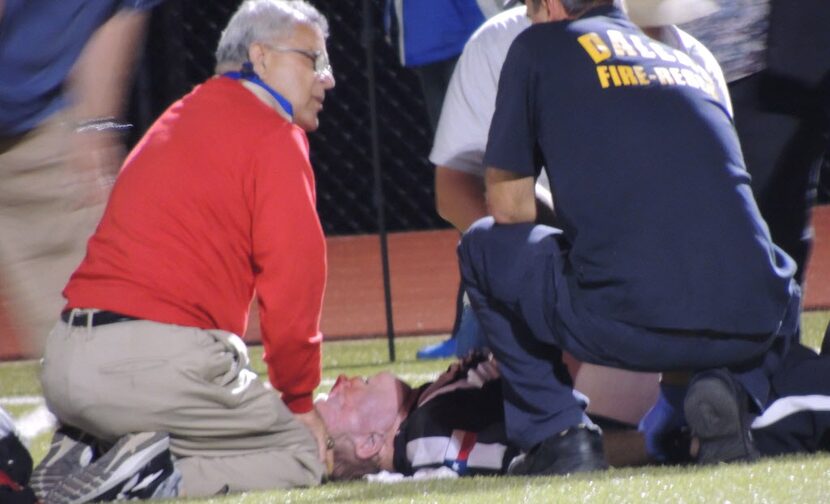 
Referee Sam McCright, 72, collapsed during a football game at Gateway Academy Charter. 
