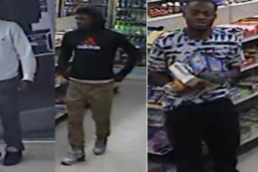 Police released video images of the three suspect in Wednesday morning's robbery of a...
