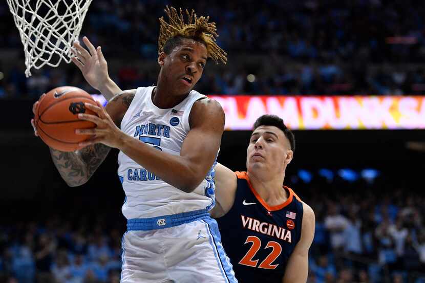 CHAPEL HILL, NORTH CAROLINA - FEBRUARY 15: Armando Bacot #5 of the North Carolina Tar Heels...