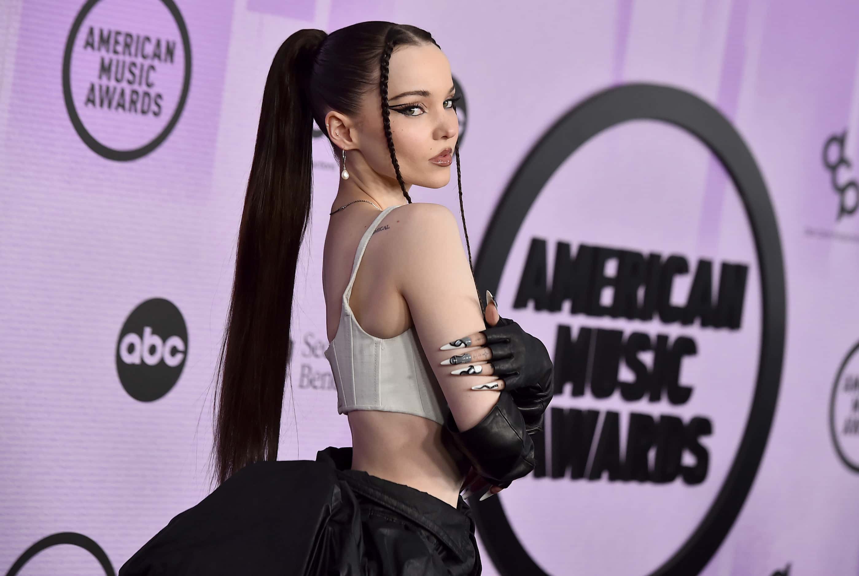 Dove Cameron arrives at the American Music Awards on Sunday, Nov. 20, 2022, at the Microsoft...