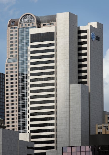 AT&T now occupies a handful of buildings on South Akard Street in downtown Dallas. 