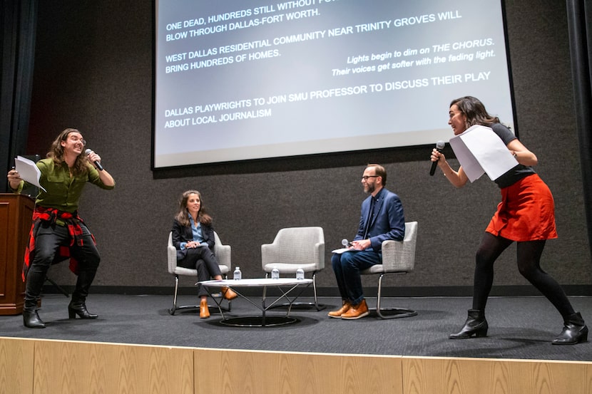 Brigham Mosley (left) and Janielle Kastner (far right) perform an excerpt from their new...