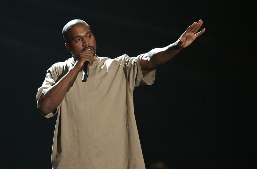 Kanye West accepts the video vanguard award at the MTV Video Music Awards at the Microsoft...