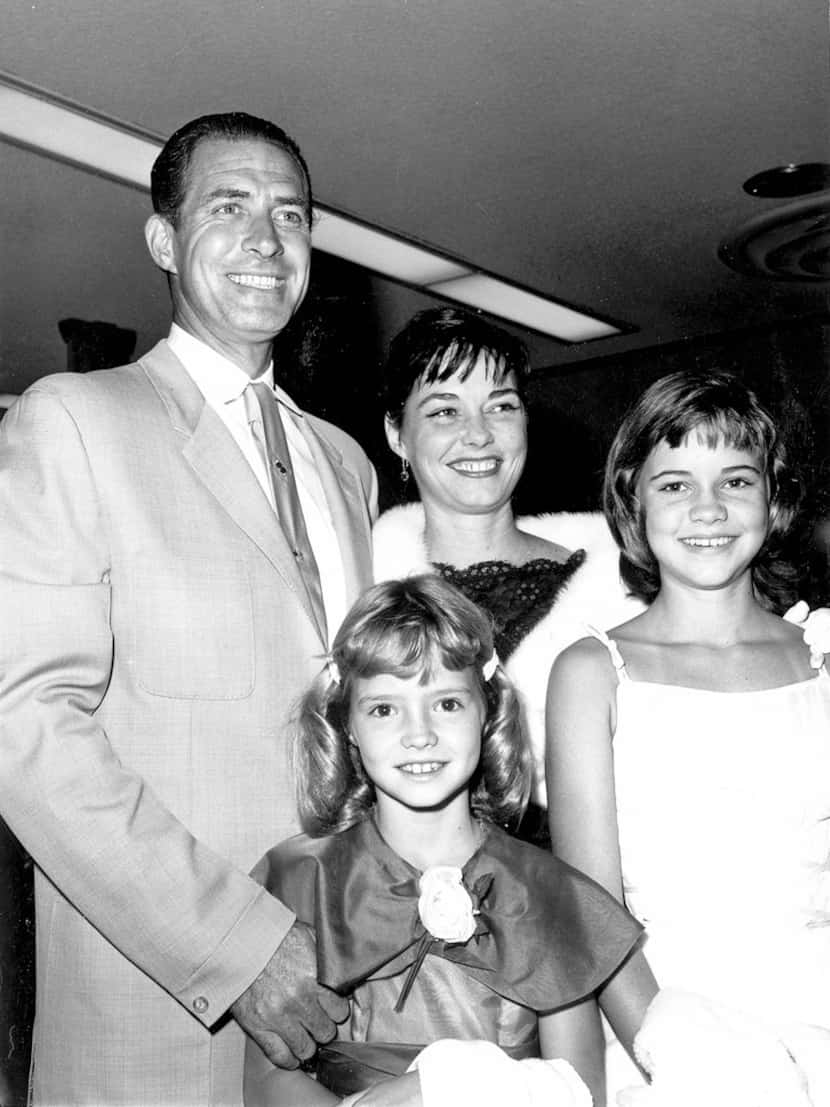 In a photo provided by Sally Field, right, Jock Mahoney, her stepfather; Margaret, her...