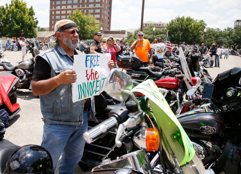 Adam Valdez age 66, of Yoakum, Texas, arrives for the  "All for 1" rally at the McLennan...