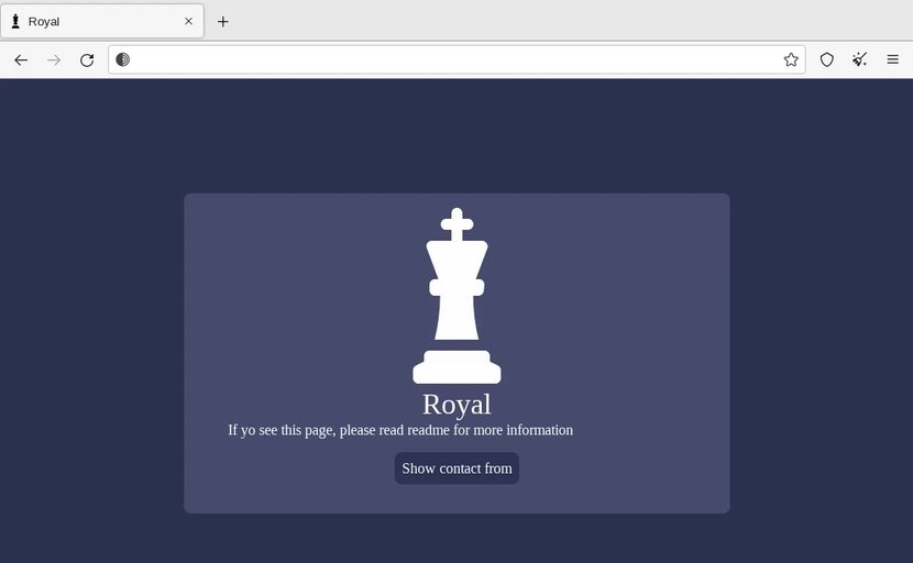 An example of the kind of introductory alert Royal Ransomware gives to its business and...