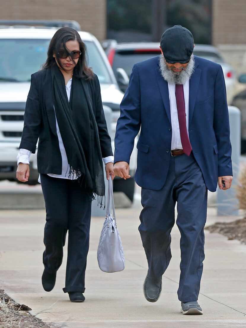 Mohommad Hasnain Ali and wife Sumaiya Ali arrived at U.S. District Court in Plano for their...