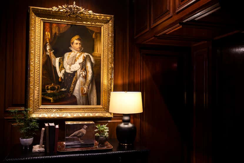 A portrait of Napoleon painted by François Gérard hangs in the City Hall Bar room of the...