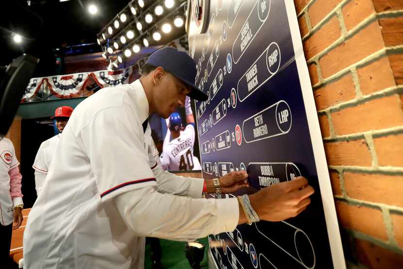 Bubba Thompson, an outfielder from McGill-Toolen Catholic High School in Mobile, Ala., puts...