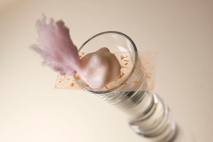 Parliament's Molecular Sazerac, topped with a flourish of Peychaud's bitters cotton candy.