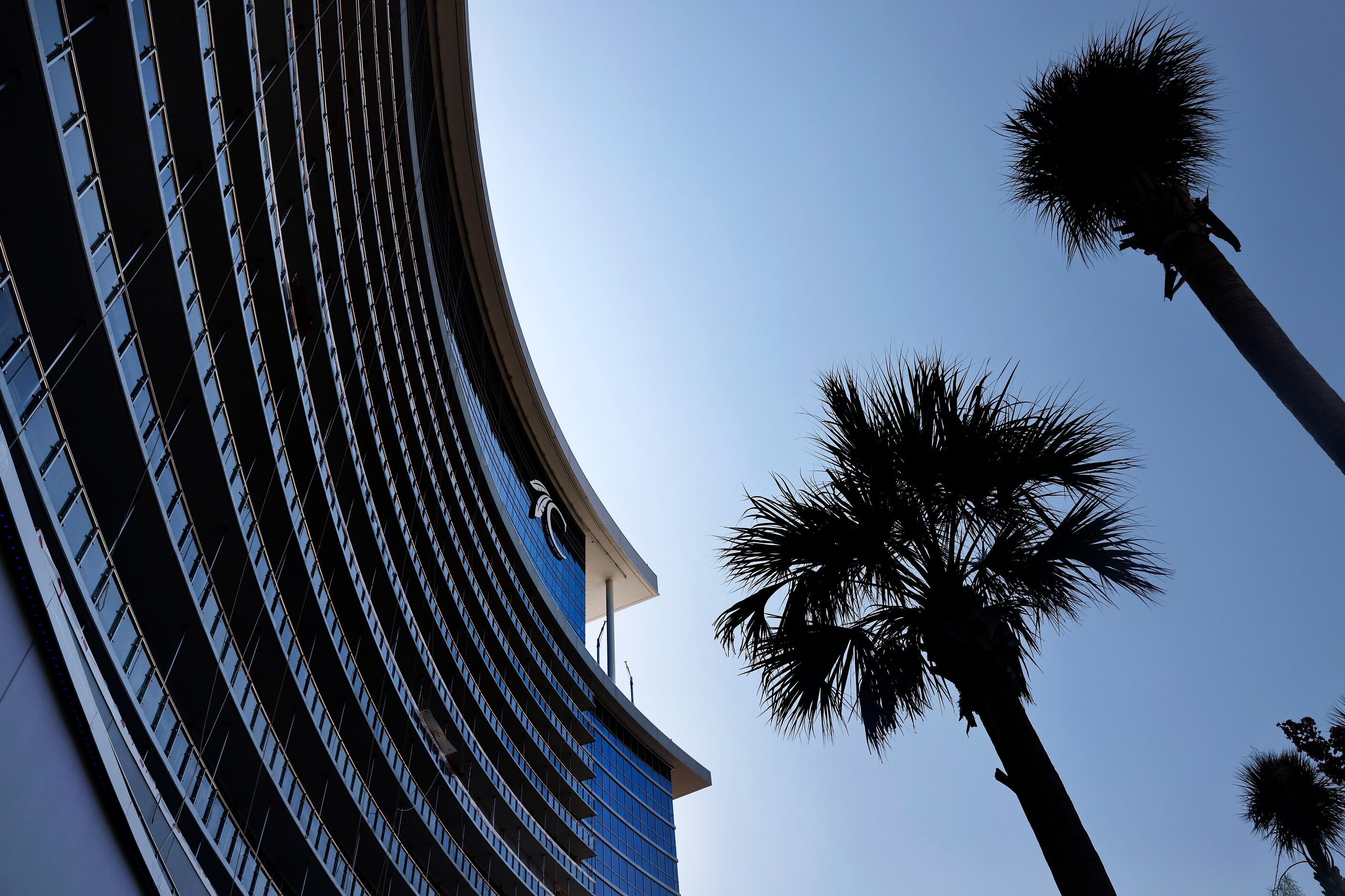 An exterior view of Choctaw Casino and Resort's new 21-story complex.