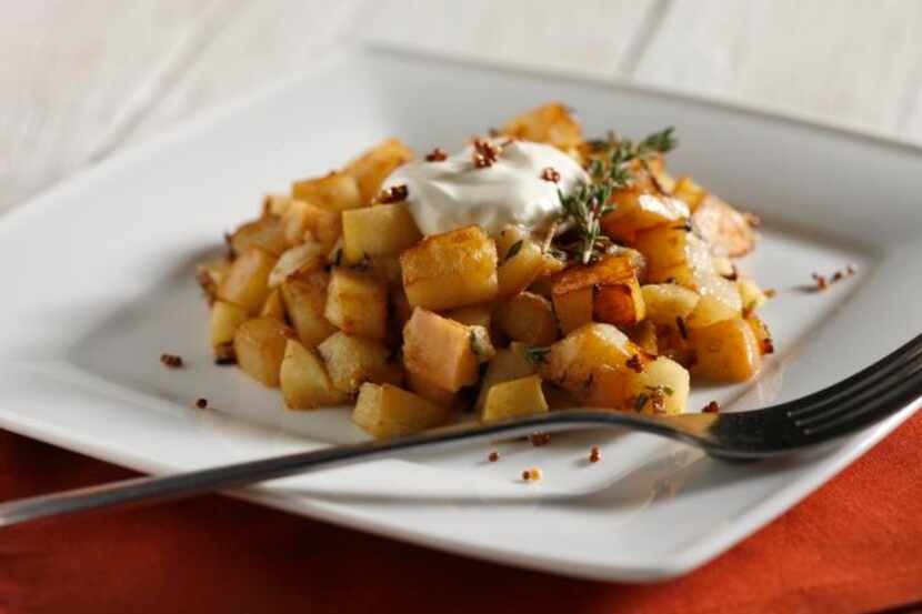 
Apple Hash with Mustard Seeds goes for a sweet-savory spin on traditional hash. It’s from...