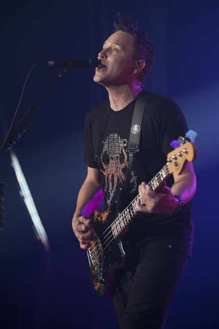 Mark Hoppus, vocalist and bass guitarist for Blink-182, performs at Gexa Energy Pavilion...