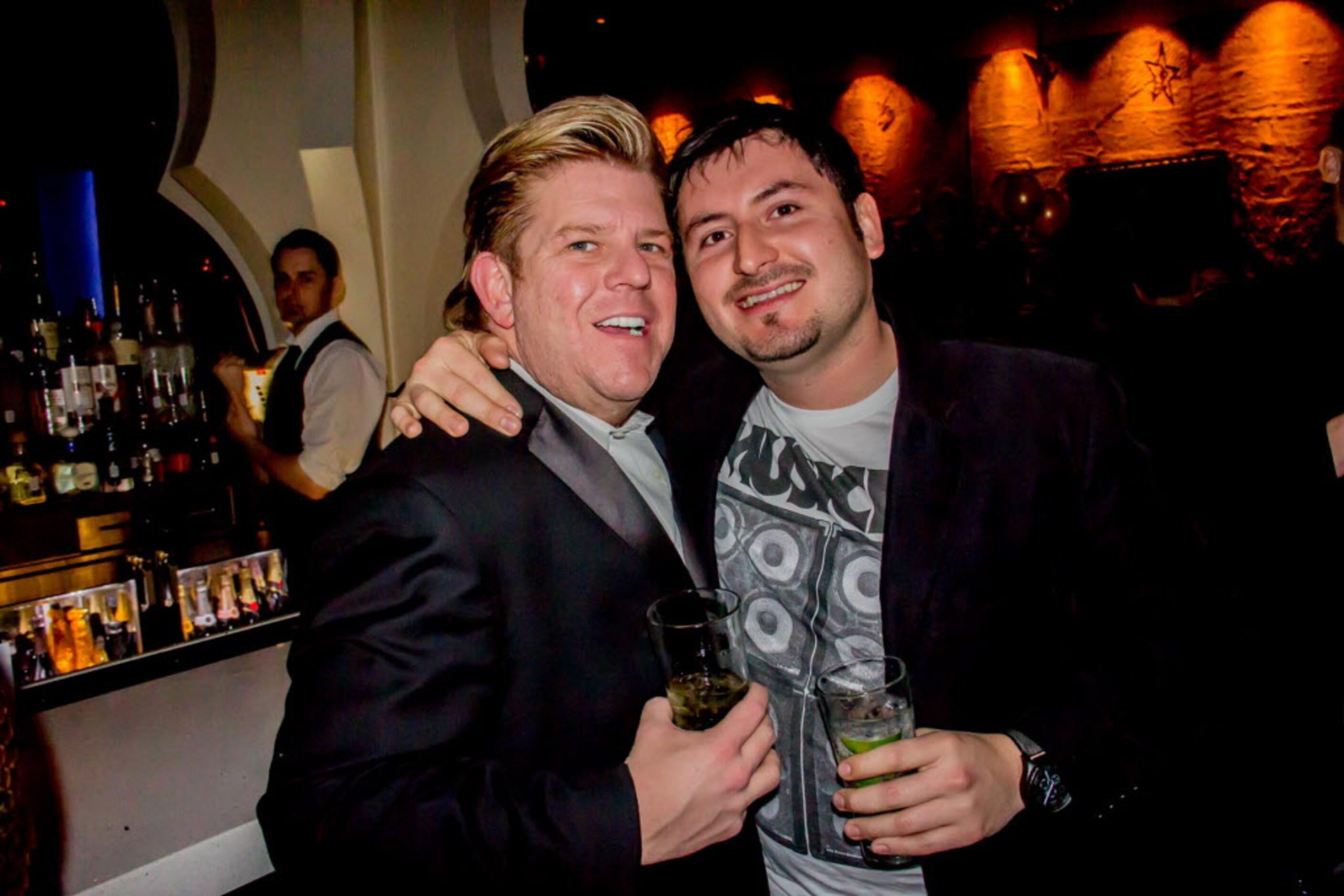 Larry Hacket and Pablo Uruena partied at LeVu on New Year's Eve in Dallas.