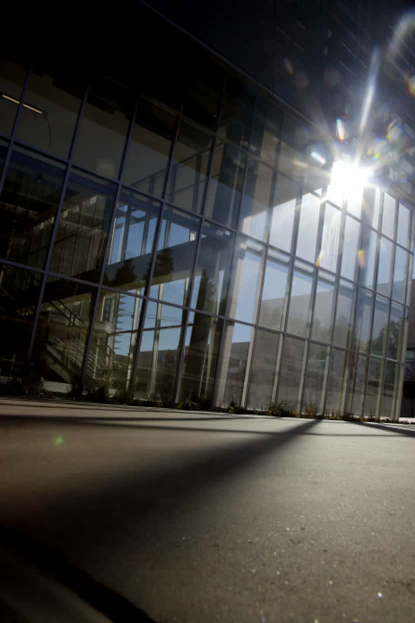 The East side of Edith O'Donnell Arts and Technology Building at the University of Texas at...