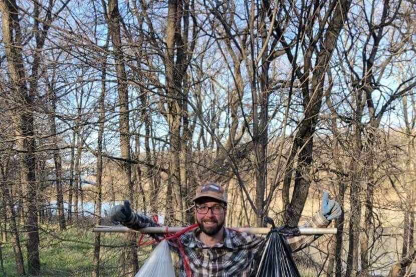 Brian Keys has picked up more than 2,000 pounds of garbage from the coves near Grapevine Lake.