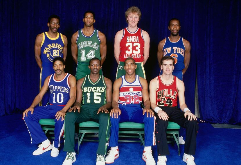 DALLAS - FEBRUARY 8:  Front Row (L-R):  Norm Nixon, Craig Hodges, Leon Wood, Kyle Macy, Back...