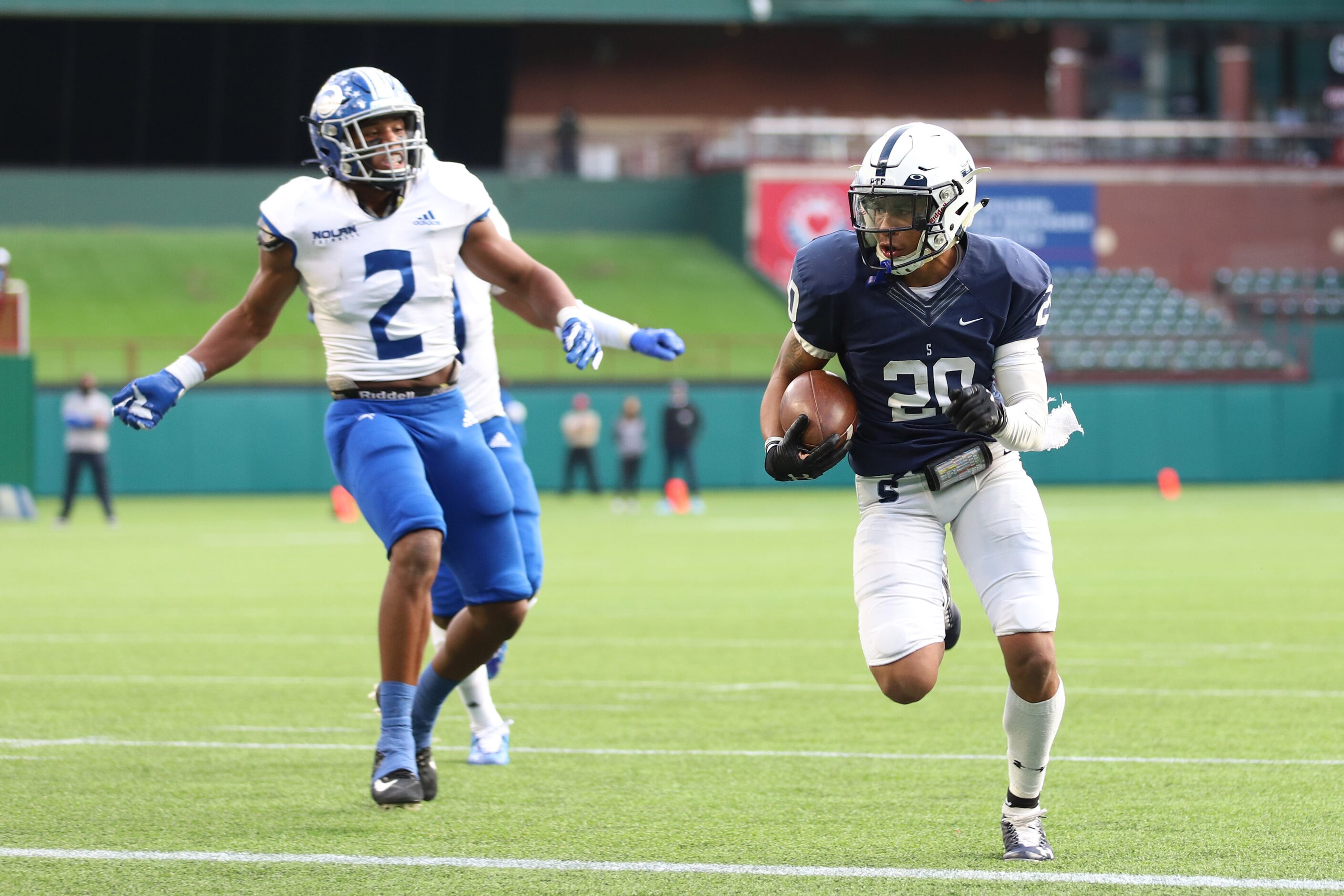 Fort Worth All Saints running back Nichlas Cole (20) runs for a touchdown against Fort Worth...