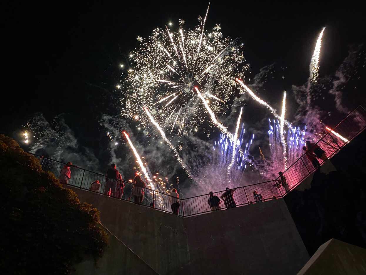 FC Dallas fans enjoy a post-match fireworks show following a 1-1 draw between FC Dallas and...