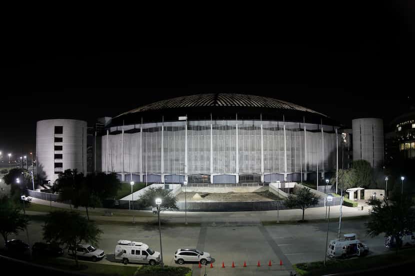 The Houston Astrodome was illuminated Tuesday as voters decided its fate.