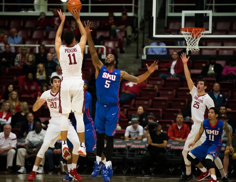 Nov 19, 2015; Stanford, CA, USA; Southern Methodist Mustangs forward Markus Kennedy (5)...