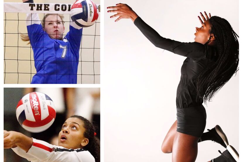 Top left: District 6-6A co-MVP Jill Pressly of Plano West. Bottom left:  District 15-5A MVP...