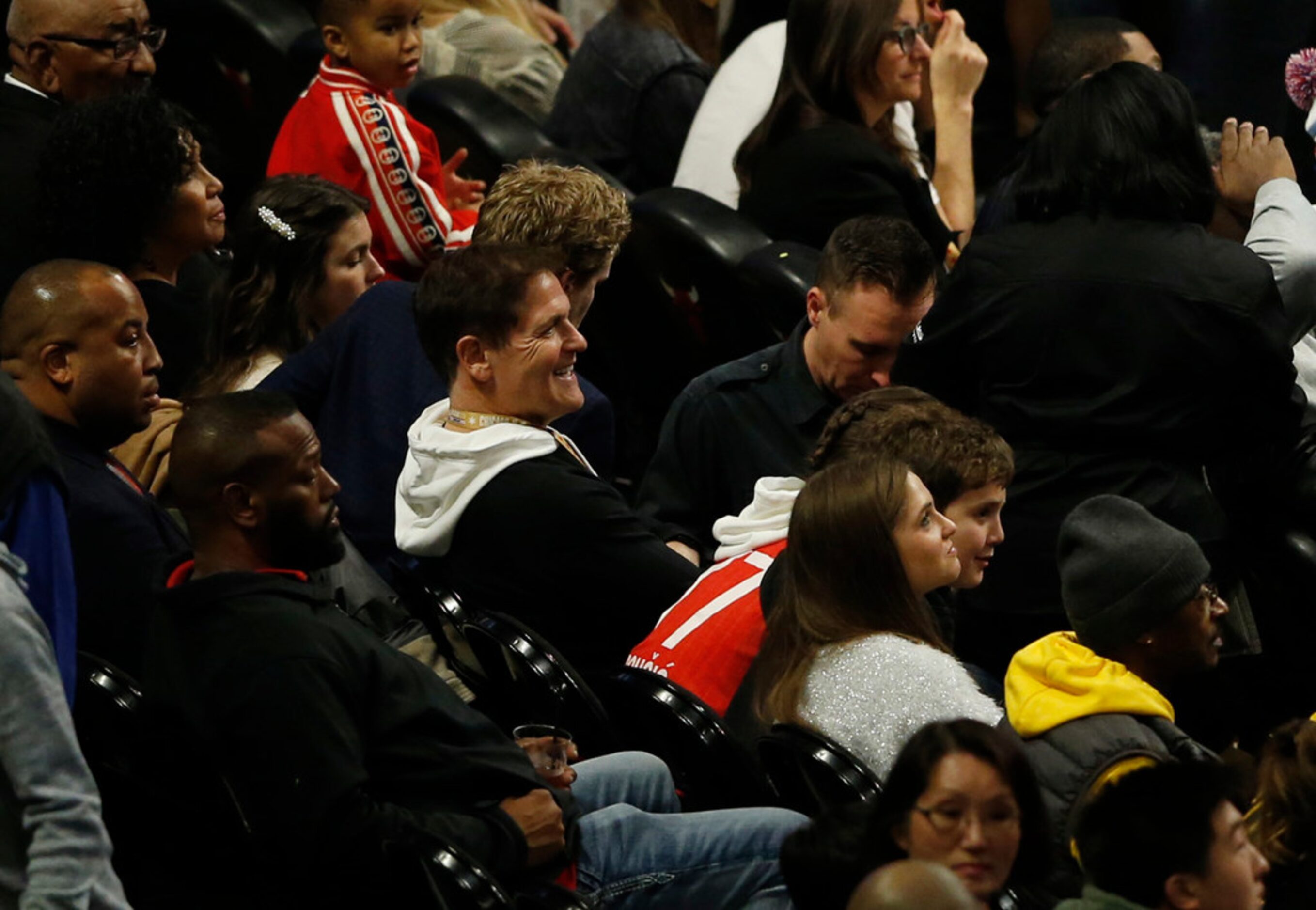 Dallas Mavericks owner Mark Cuban watches the game between Team Giannis and Team LeBron...