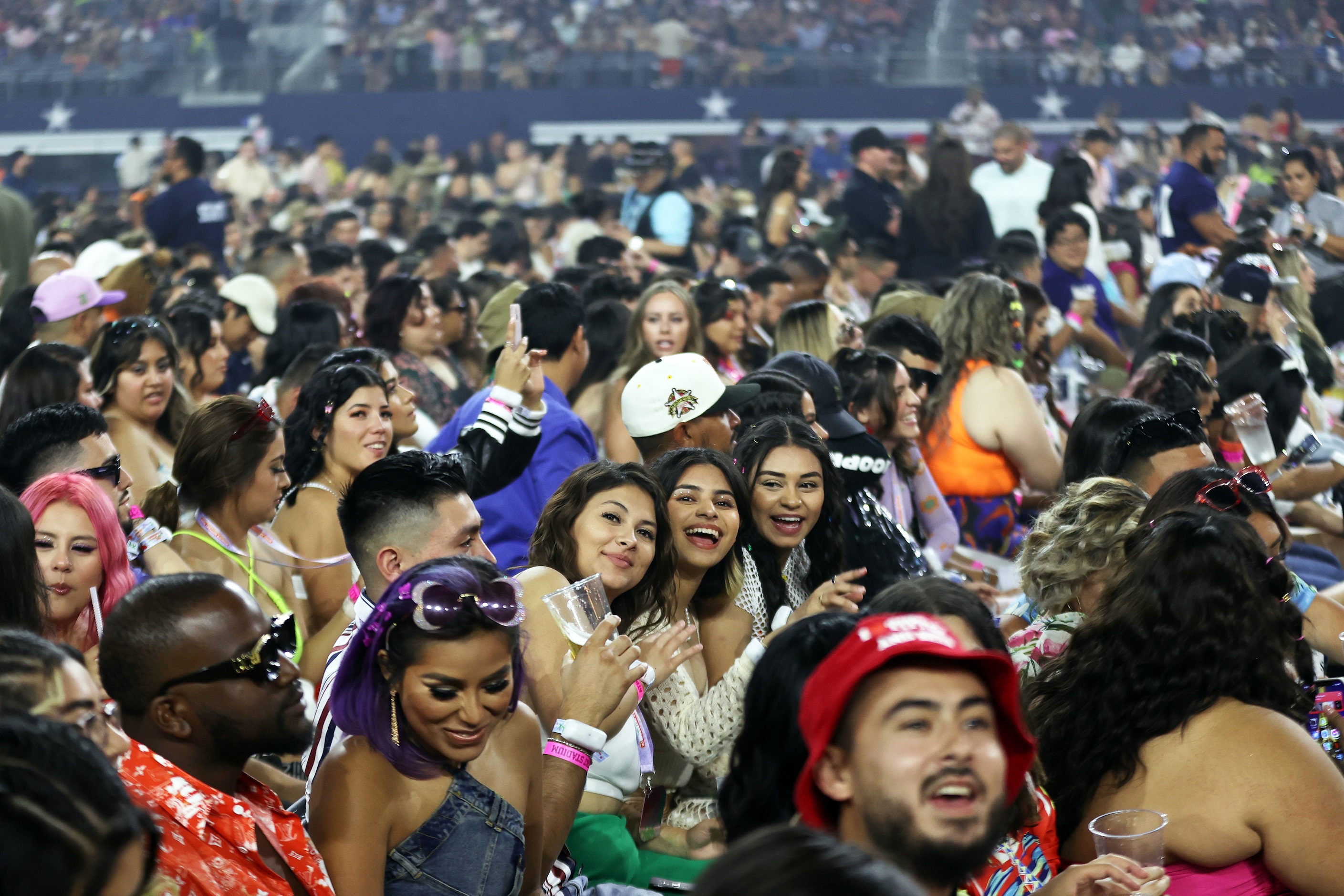 ARLINGTON, TEXAS - SEPTEMBER: Fans of Bad Bunny attend the World’s Hotters Tour at AT&T...