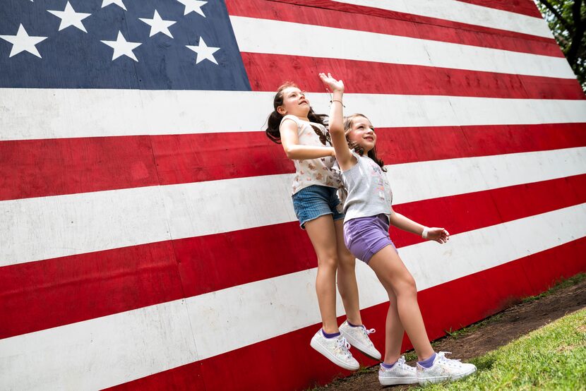 Sisters Emori (left) and Harlow Smith posed while their mother grabbed a snapshot at the...