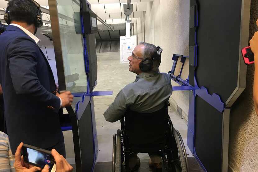 Gov. Greg Abbott at The Range in Austin on Friday, after signing a bill to lower the cost of...
