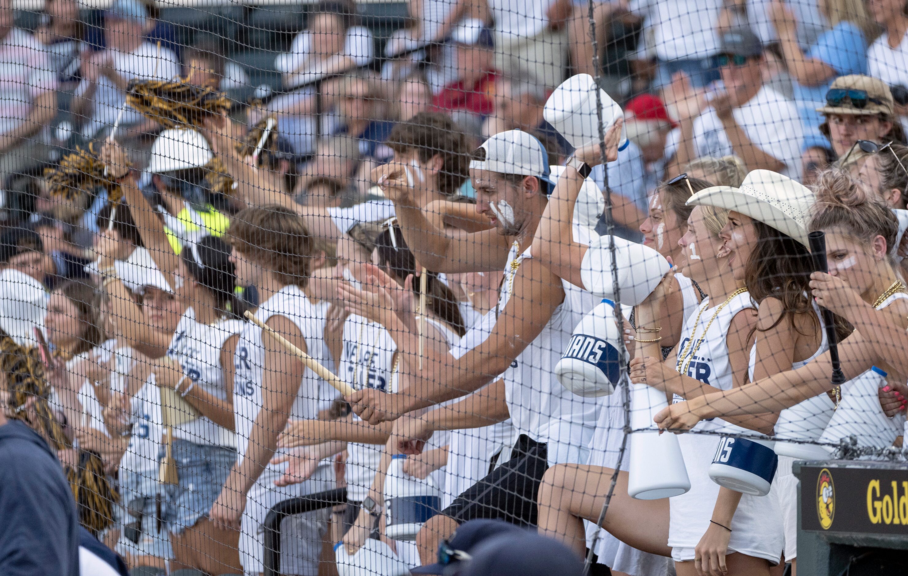 Keller fans cheer on the Indians after defeating Houston Strake Jesuit during the 2021 UIL...