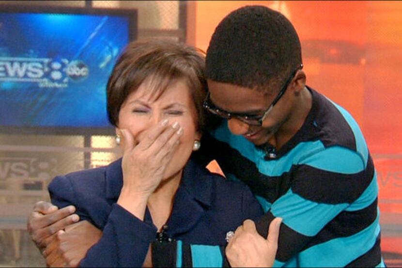 
Fourteen-year-old Ke’onte Cook surprised anchor Gloria Campos, who choked back tears as she...