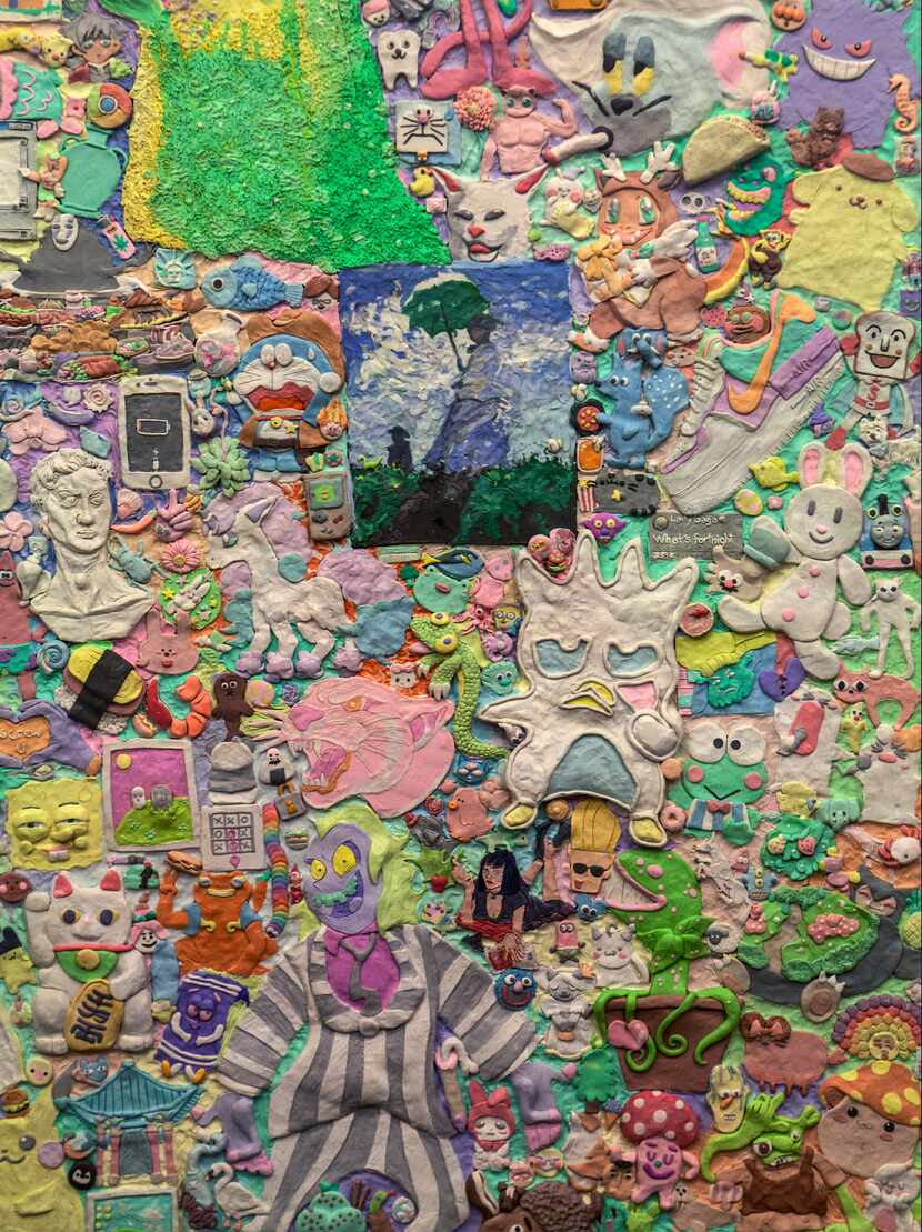 "Internes" is a 6-by-8-foot work that's jam-packed with cartoon, comic book, video game and...